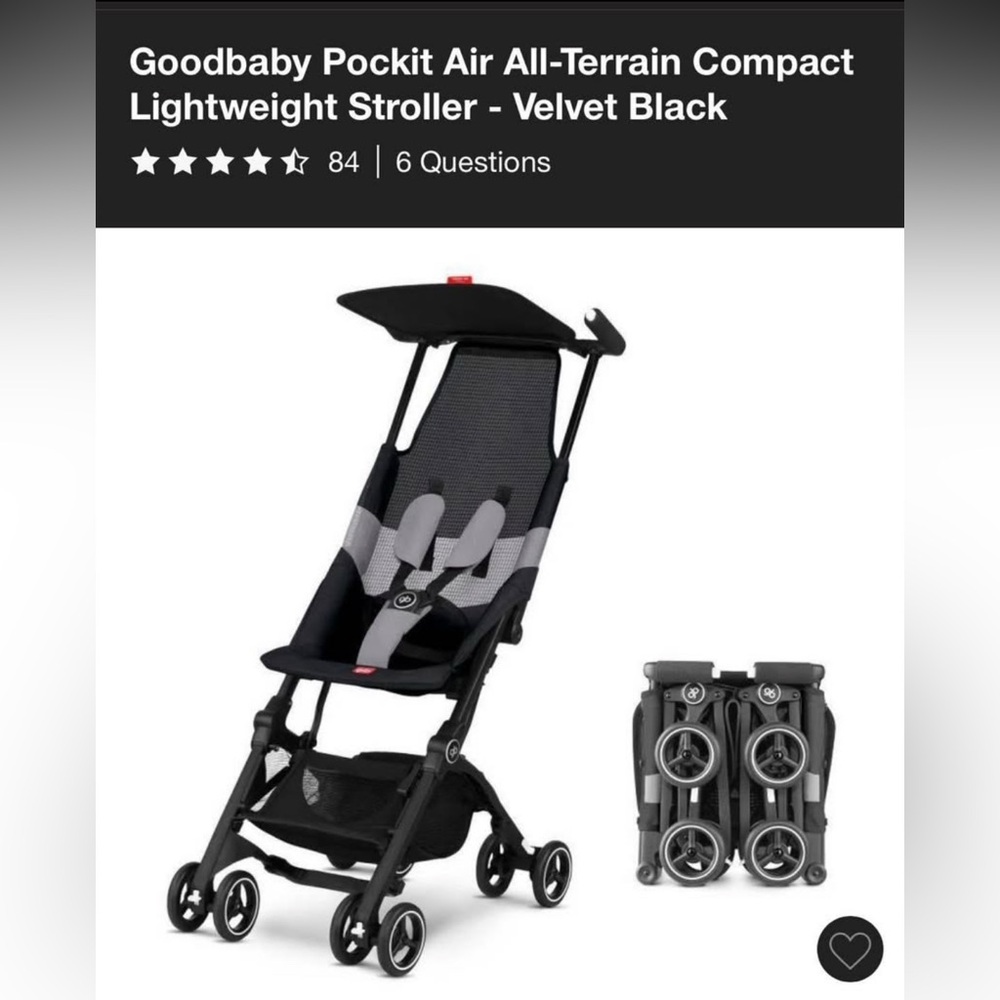 Pockit Air All-Terrain Compact Stroller - Black